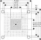 Schematische Darstellung eines Duschpaneels mit Bohrlöchern, das zur Installation des Produkts von AXOR vorgesehen ist. Maße und Positionen sind eingezeichnet.